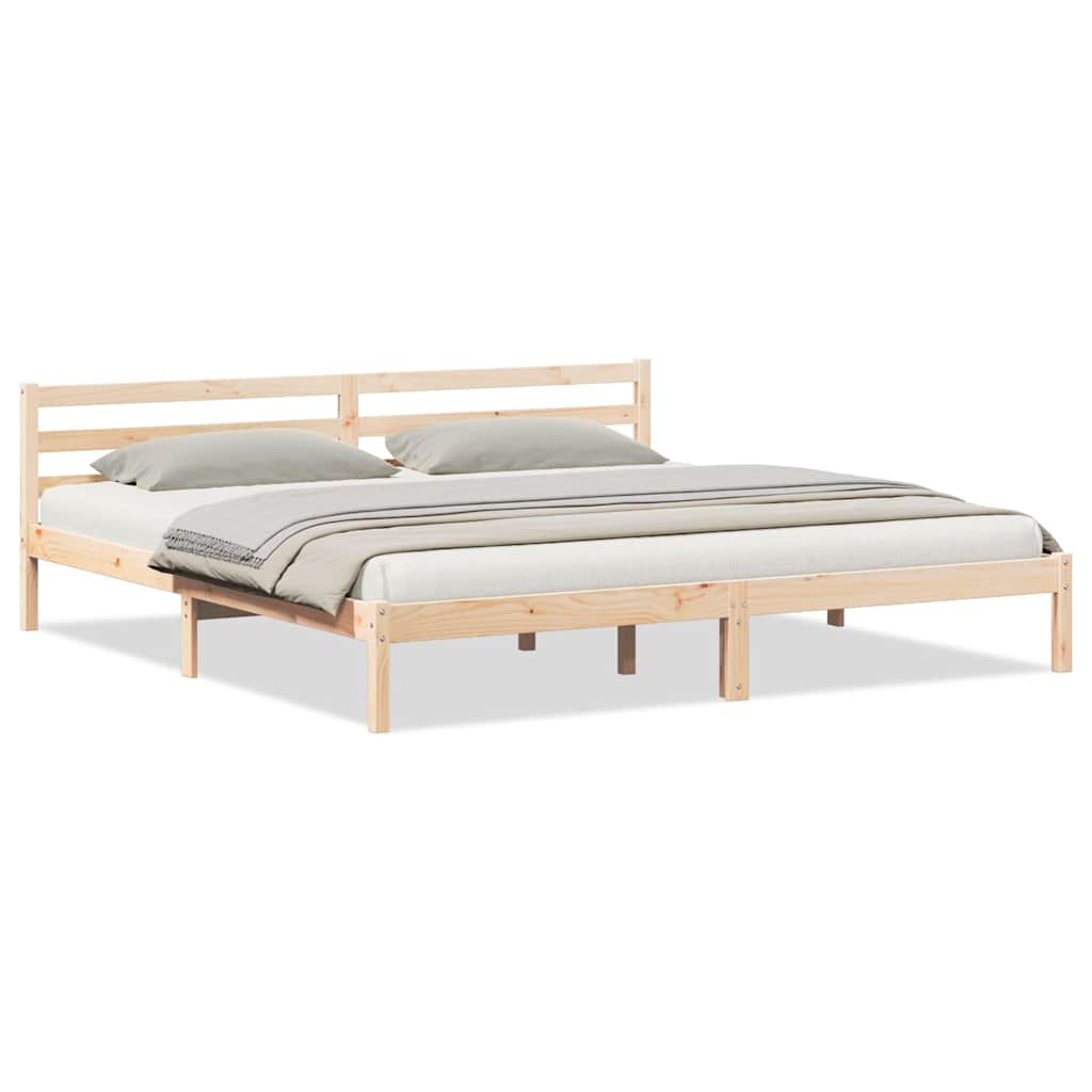 vidaXL Ramka łóżka Brązowy 215,5 x 205,5 x 69,5 cm Lite drewno sosnowe