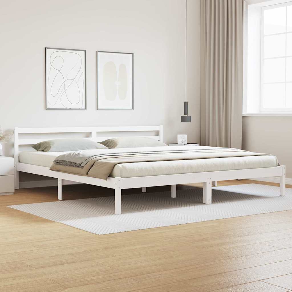 vidaXL Ramka łóżka Biały 215,5 x 205,5 x 69,5 cm Lite drewno sosnowe