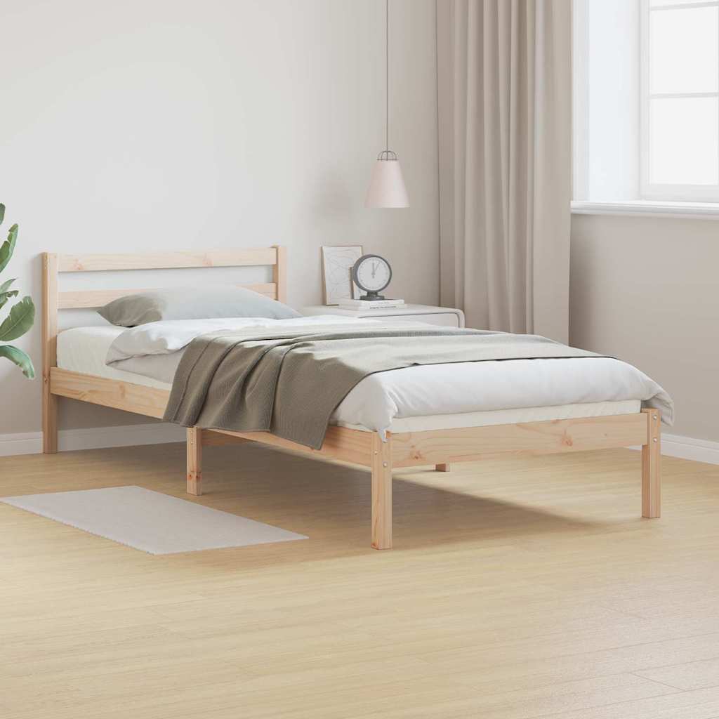 vidaXL Ramka łóżka Brązowy 225,5 x 85,5 x 69,5 cm Lite drewno sosnowe