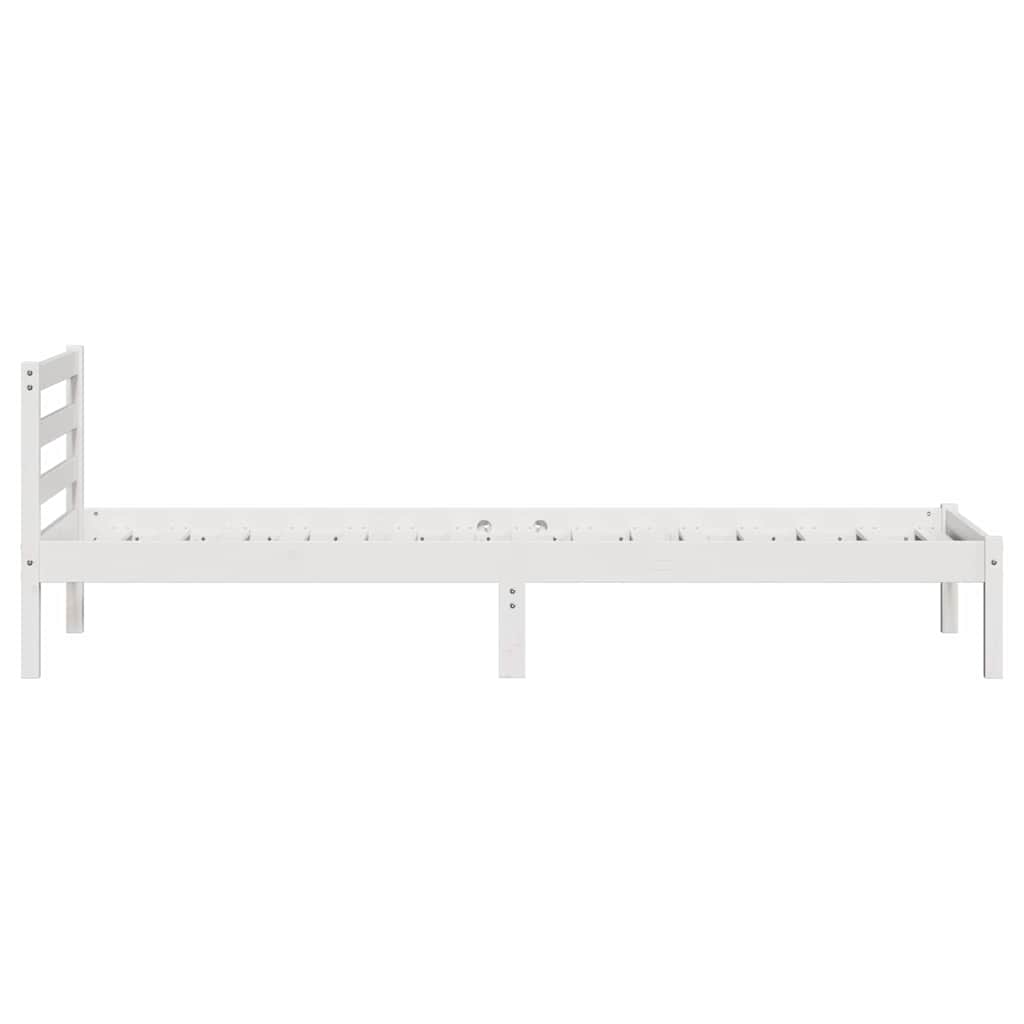vidaXL Ramka łóżka Biały 225,5 x 105,5 x 69,5 cm Lite drewno sosnowe