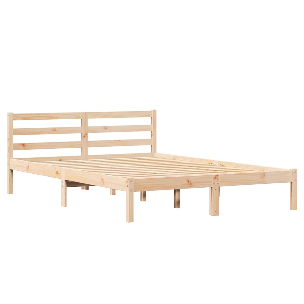 vidaXL Ramka łóżka Brązowy 225,5 x 145,5 x 69,5 cm Lite drewno sosnowe