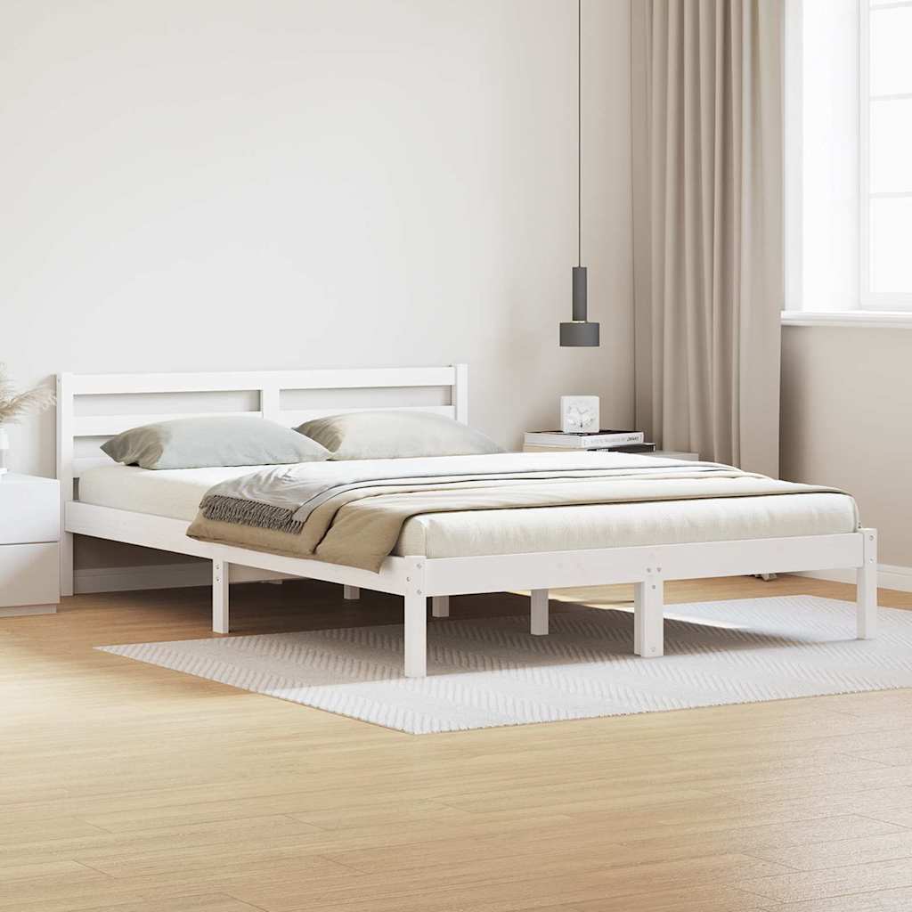 vidaXL Ramka łóżka Biały 225,5 x 165,5 x 69,5 cm Lite drewno sosnowe