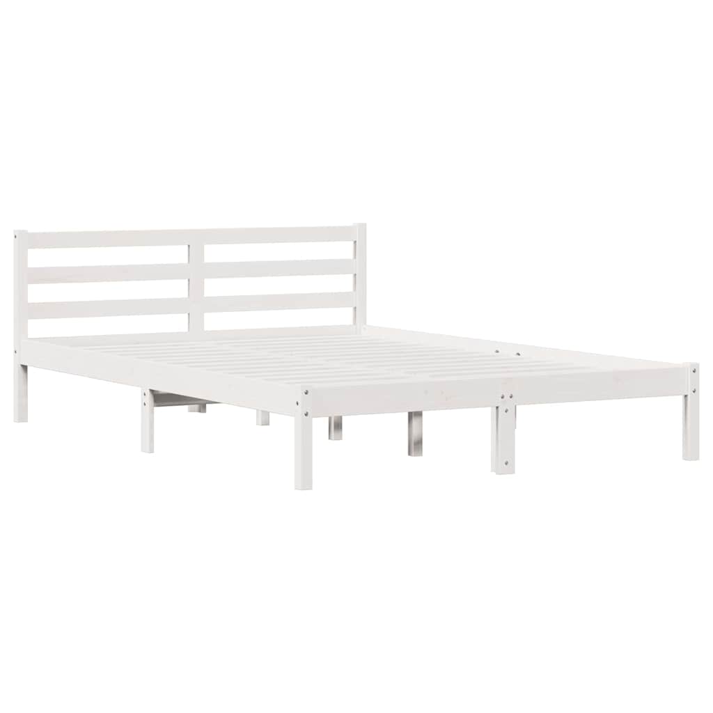vidaXL Ramka łóżka Biały 225,5 x 165,5 x 69,5 cm Lite drewno sosnowe