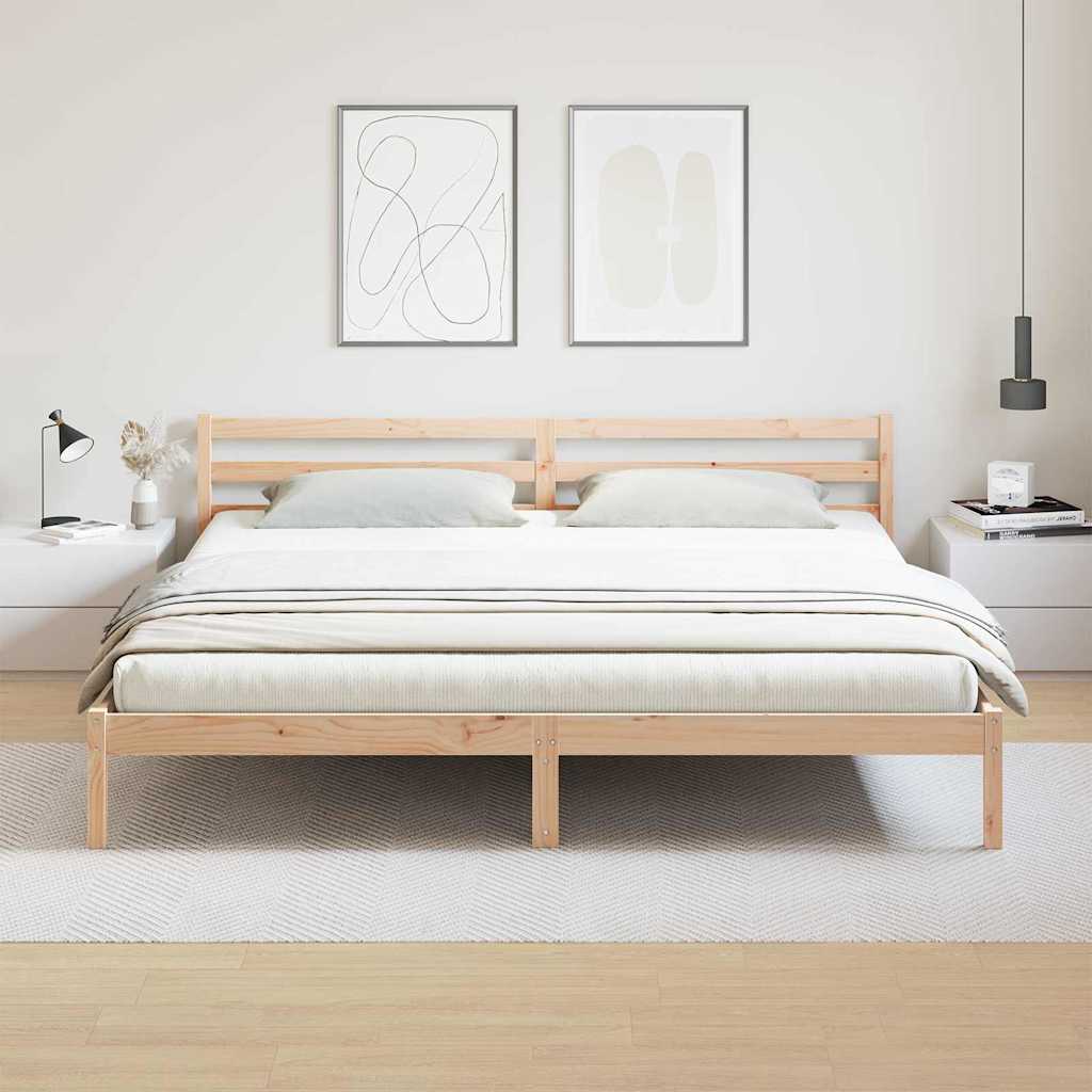 vidaXL Ramka łóżka Brązowy 225,5 x 185,5 x 69,5 cm Lite drewno sosnowe