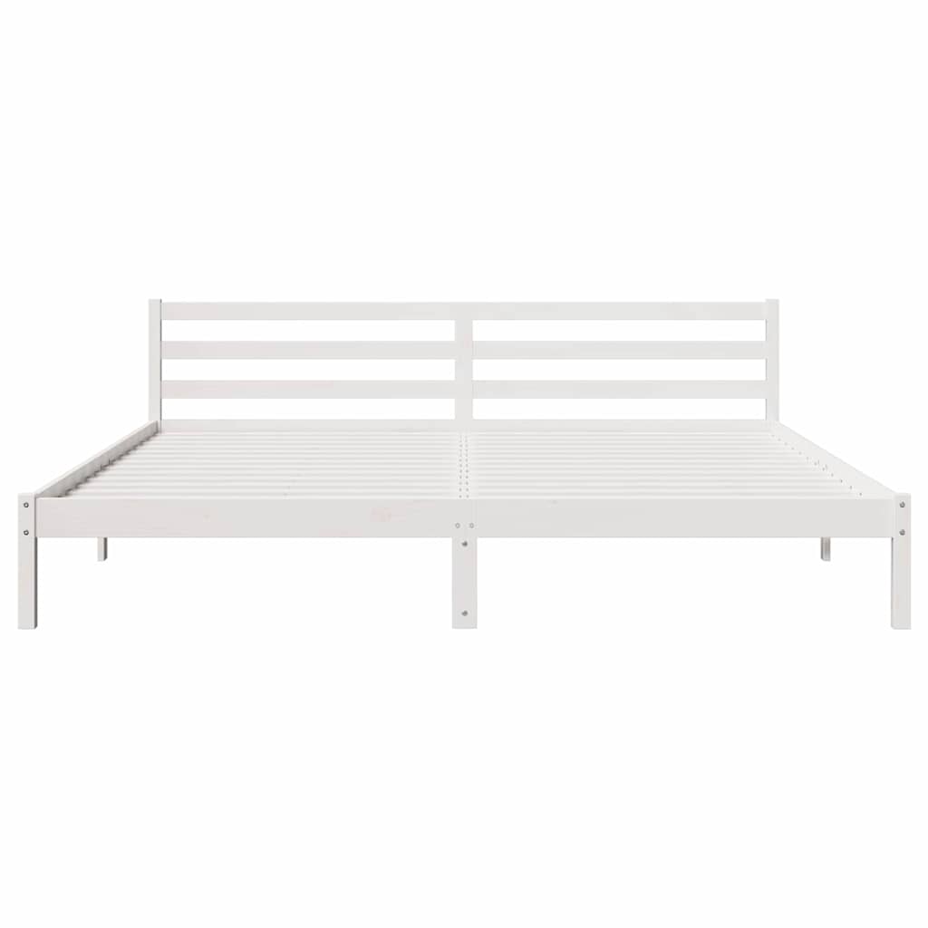 vidaXL Ramka łóżka Biały 225,5 x 185,5 x 69,5 cm Lite drewno sosnowe