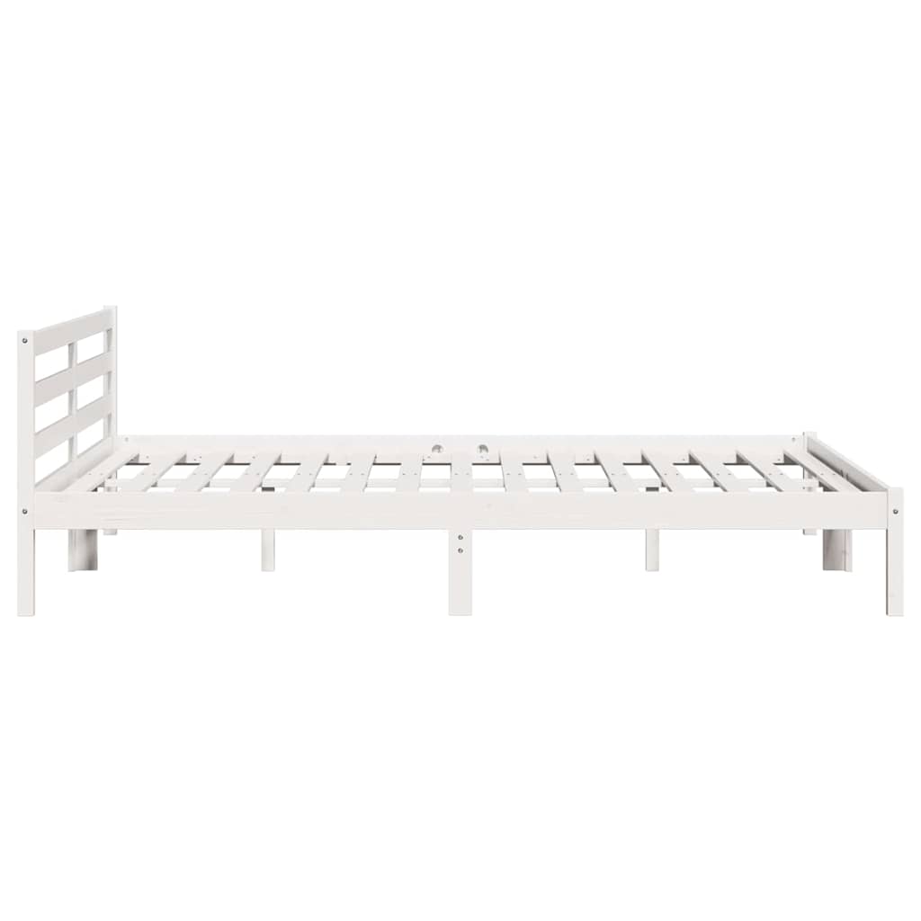 vidaXL Ramka łóżka Biały 225,5 x 205,5 x 69,5 cm Lite drewno sosnowe