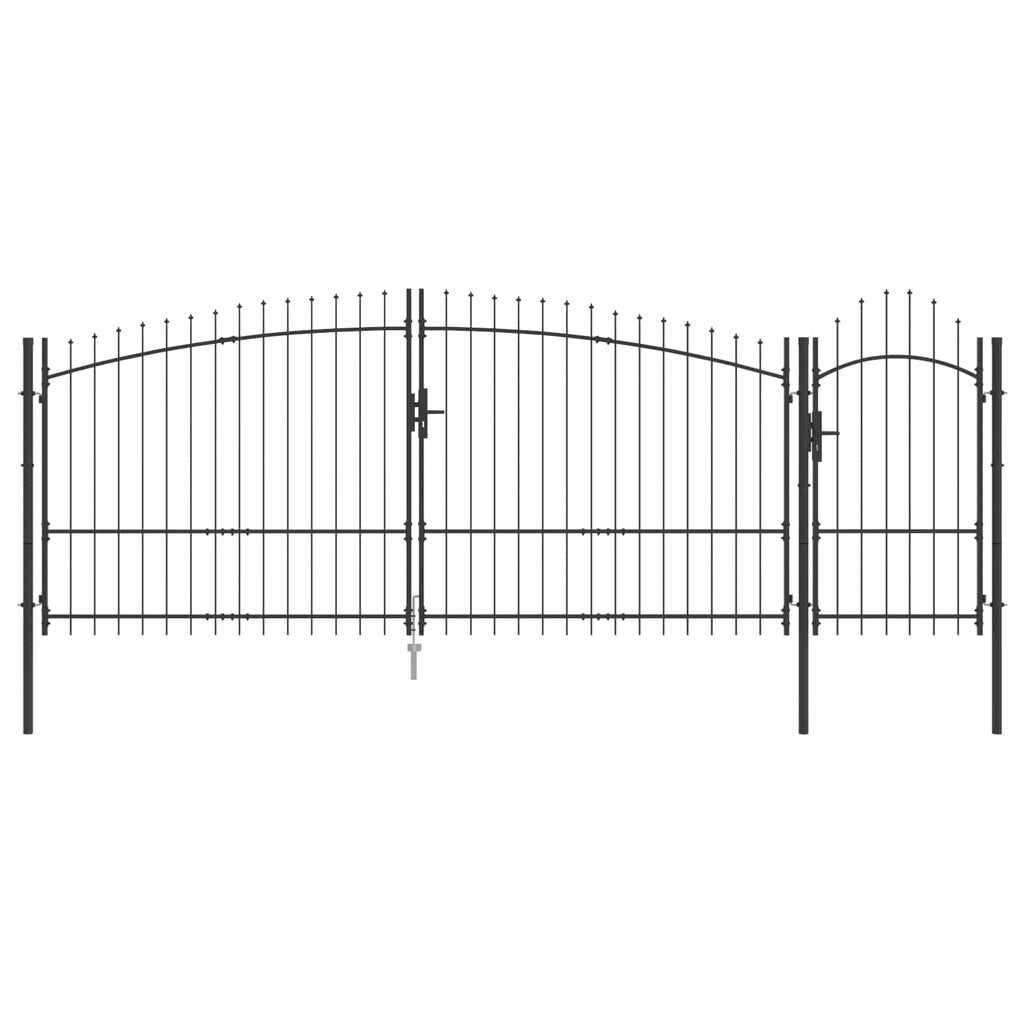 vidaXL Brama ogrodowa Z blokadą Woerden Szary 175 x 400 cm Stal