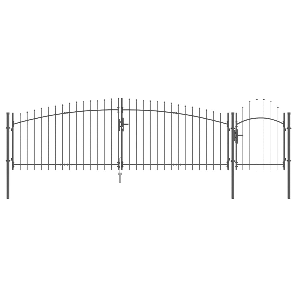 vidaXL Brama ogrodowa Z blokadą Woerden Szary 100 x 500 cm Stal
