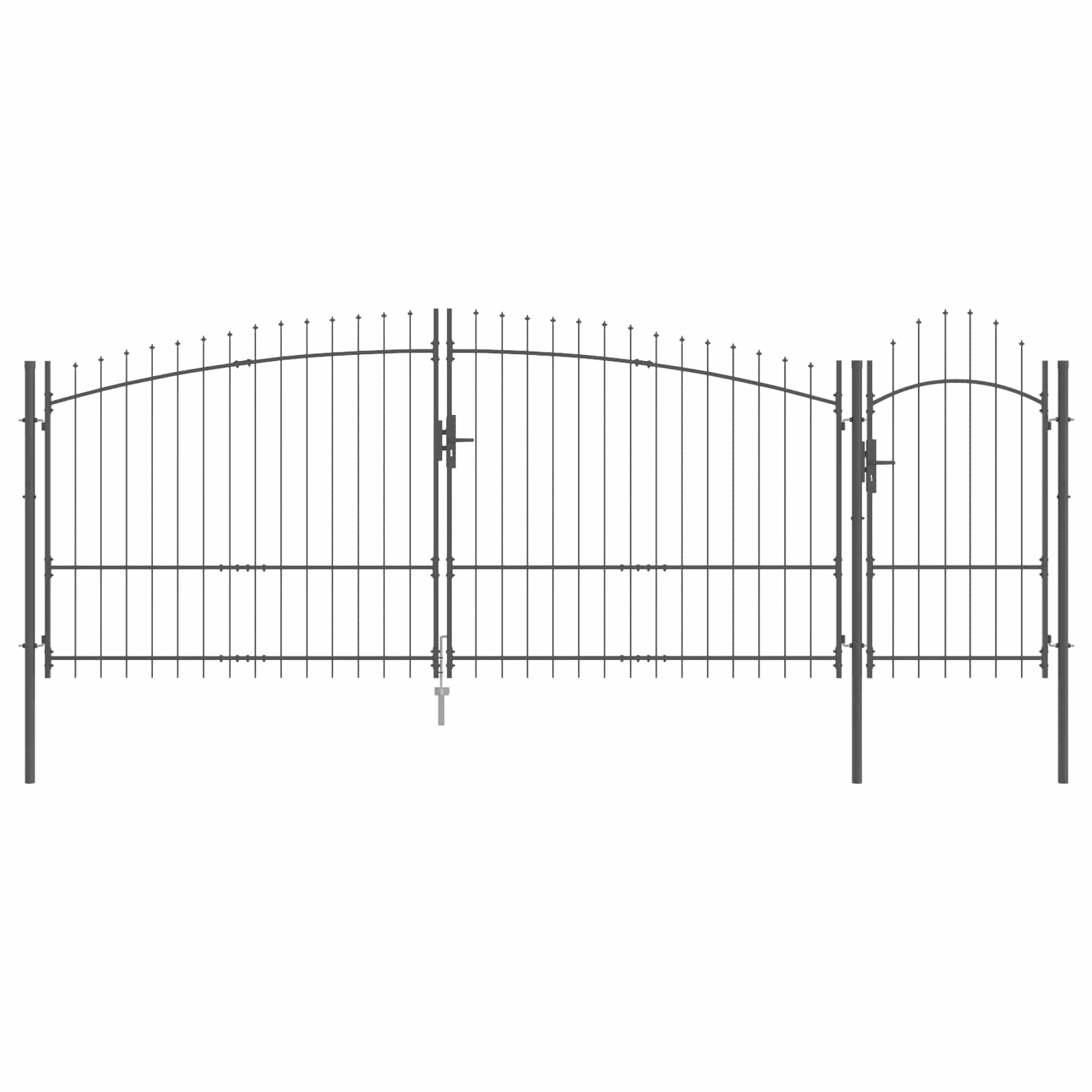 vidaXL Brama ogrodowa Z blokadą Woerden Szary 175 x 500 cm Stal