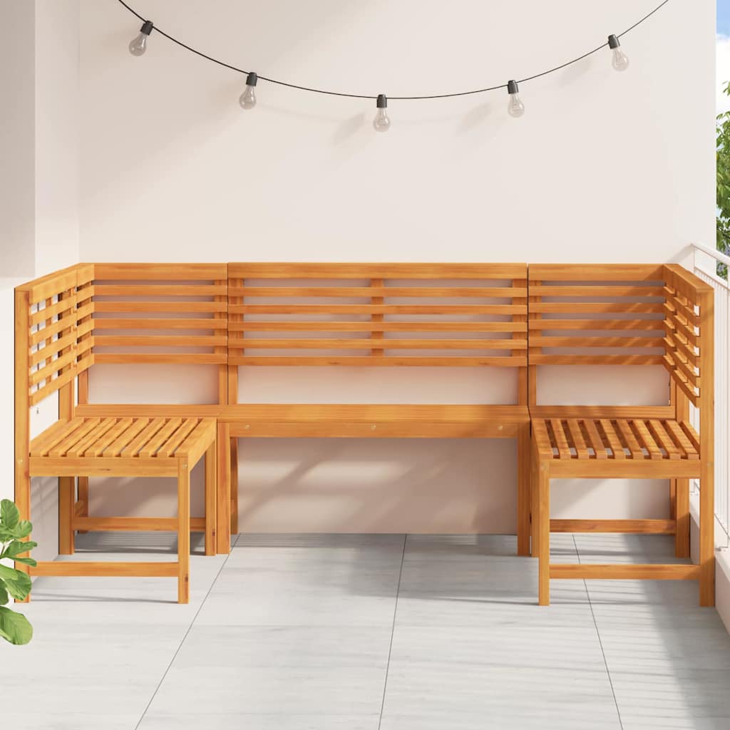 vidaXL Zestaw Ławka Ogrodowa 5 pcs Brązowy Lite Drewno Akacji