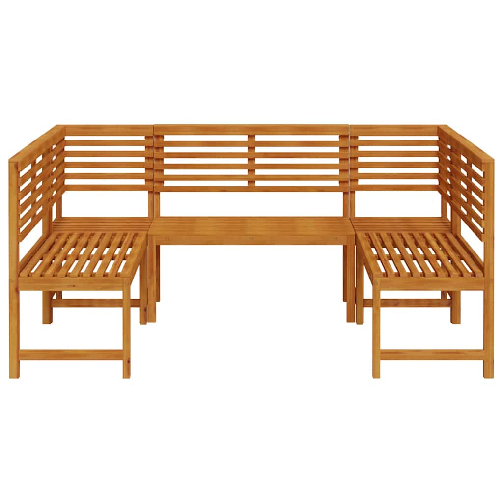 vidaXL Zestaw Ławka Ogrodowa 5 pcs Brązowy Lite Drewno Akacji