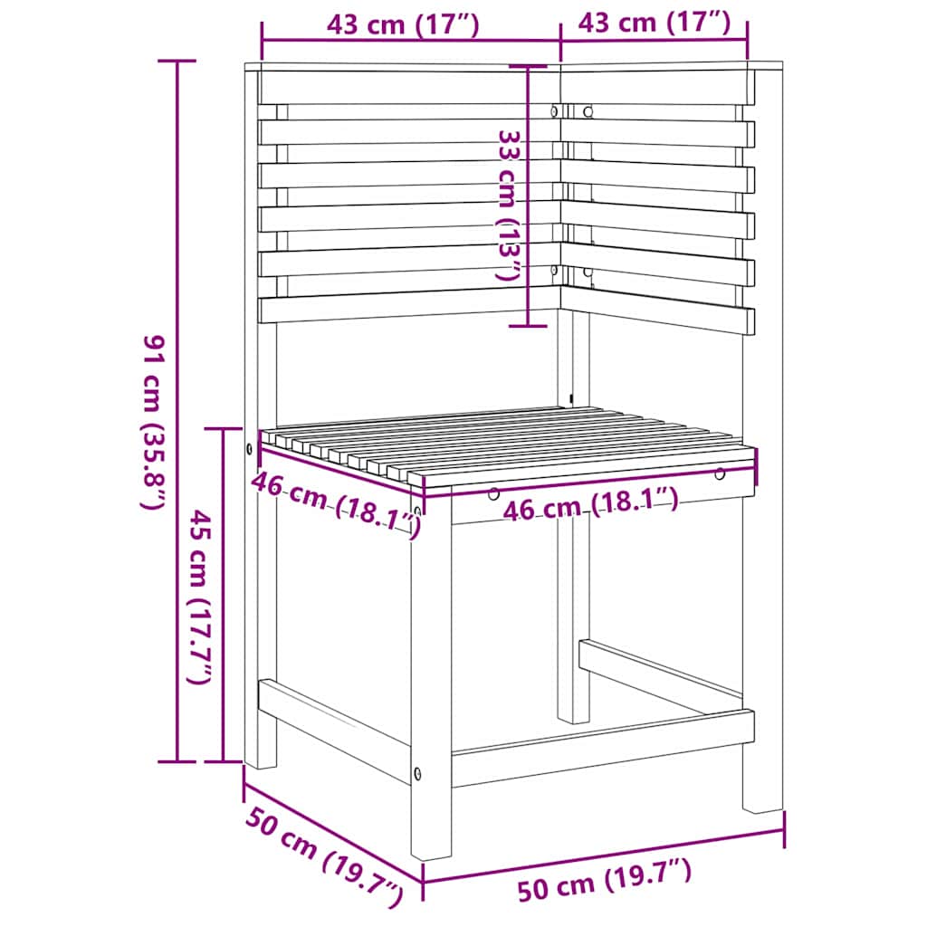 vidaXL Zestaw Ławka Ogrodowa 5 pcs Brązowy Lite Drewno Akacji