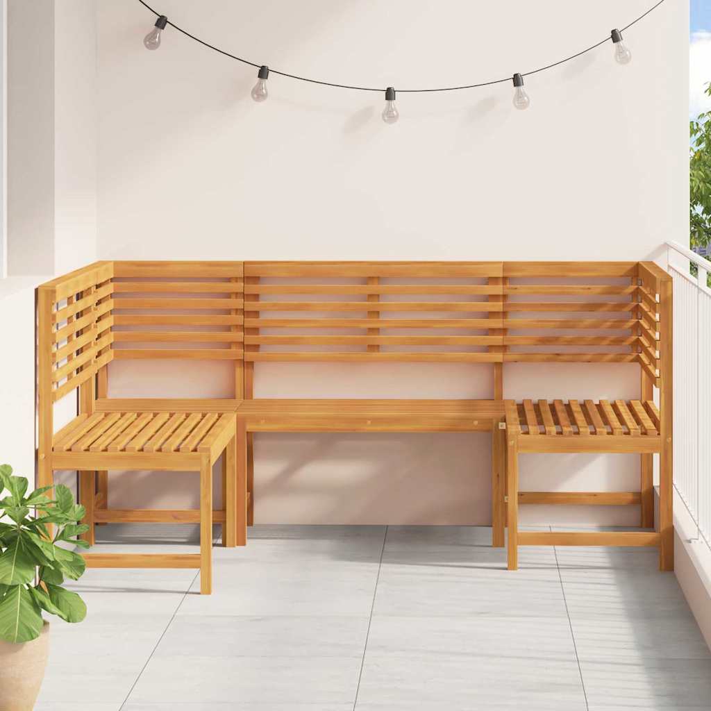 vidaXL Zestaw Ławka Ogrodowa 3 pcs Brązowy Lite Drewno Akacji