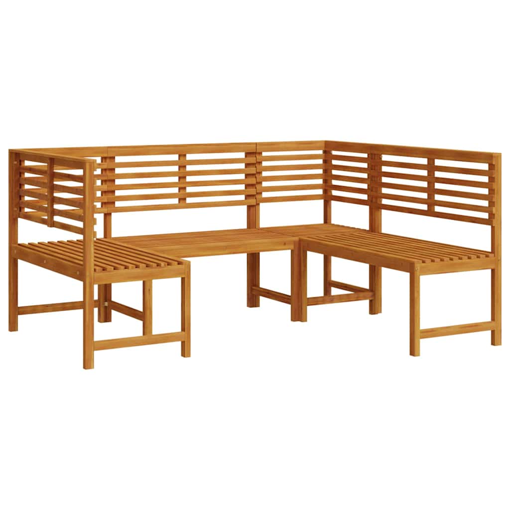 vidaXL Zestaw Ławka Ogrodowa 3 pcs Brązowy Lite Drewno Akacji