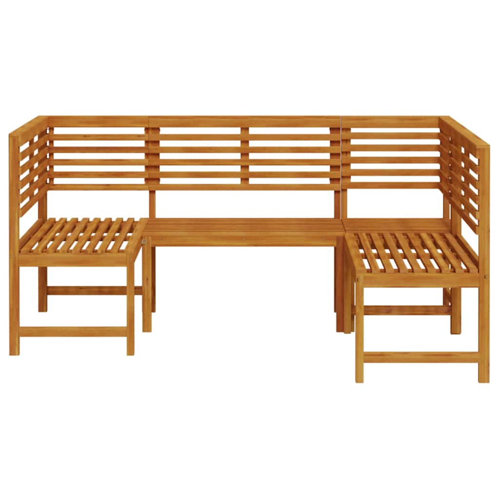 vidaXL Zestaw Ławka Ogrodowa 3 pcs Brązowy Lite Drewno Akacji