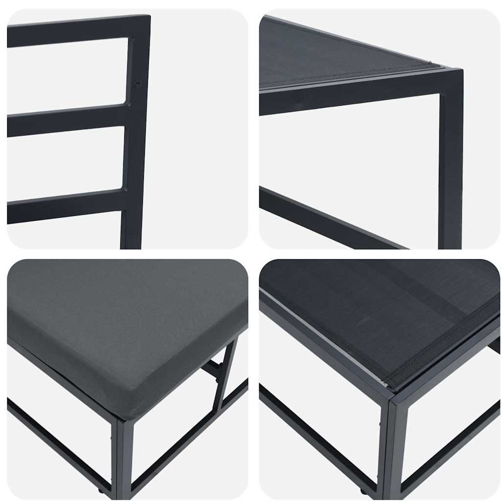 vidaXL Meble Ogrodowe Czarny i antracyt 70 x 71,5 x 71 cm Metal