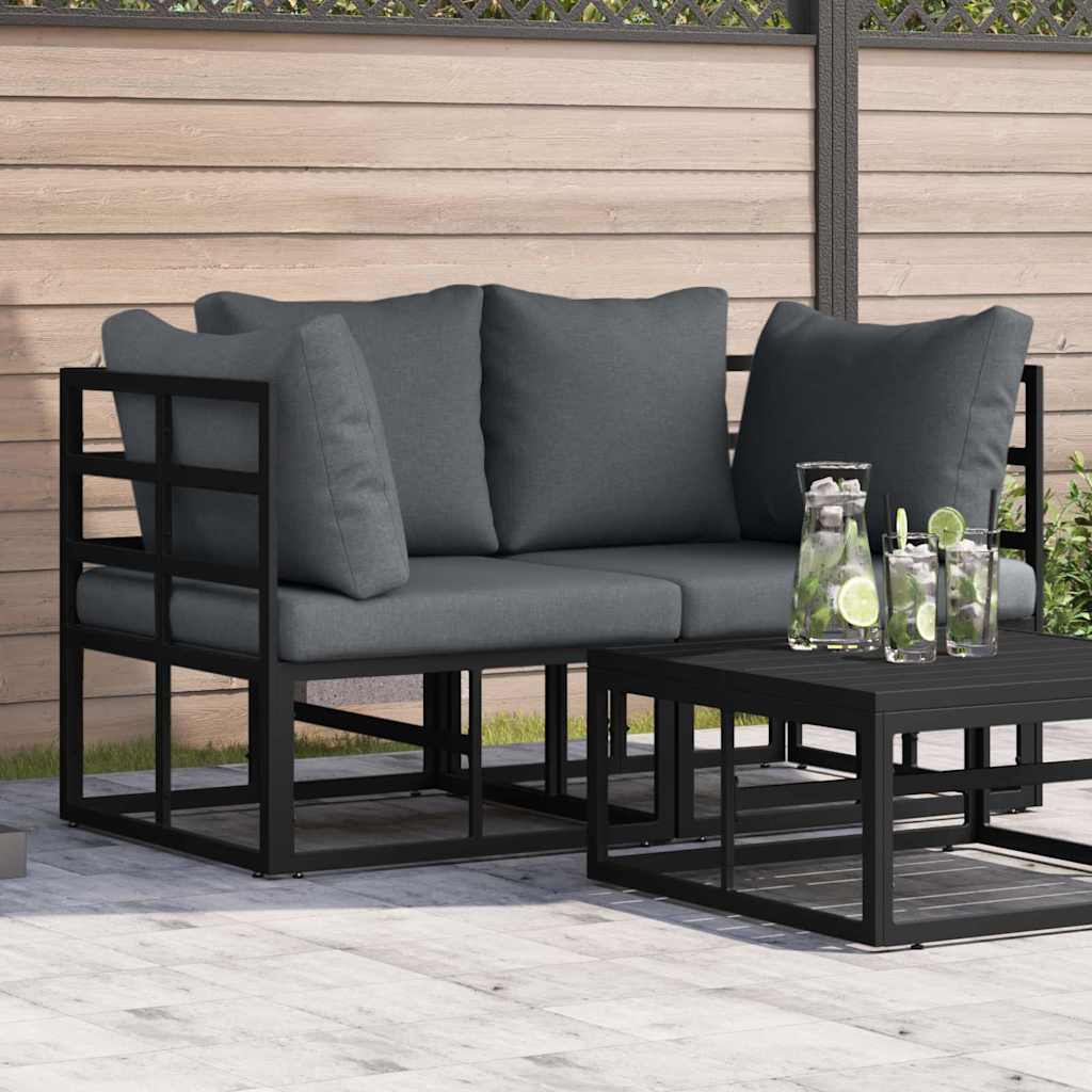 vidaXL Meble Ogrodowe 2 Sztuka Czarny i antracyt 71,5 x 71,5 x71 cm