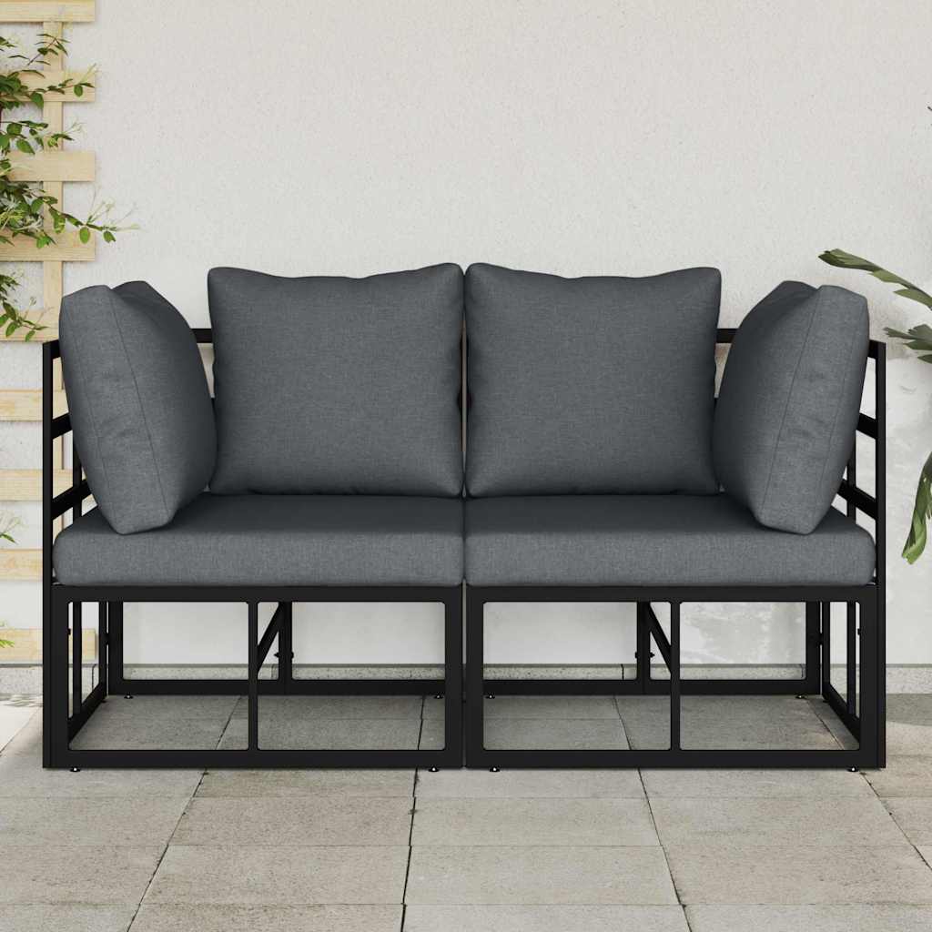 vidaXL Meble Ogrodowe 2 Sztuka Czarny i antracyt 71,5 x 71,5 x71 cm