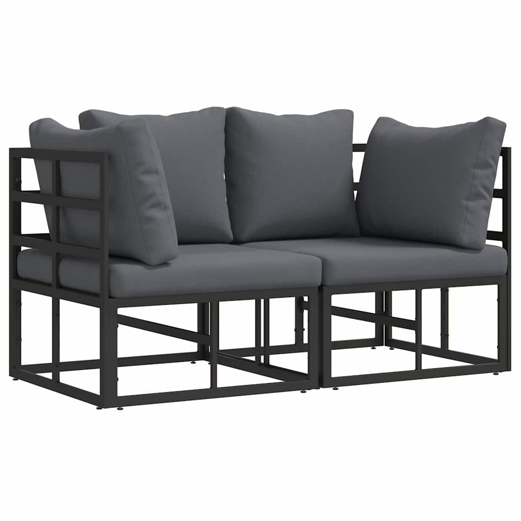 vidaXL Meble Ogrodowe 2 Sztuka Czarny i antracyt 71,5 x 71,5 x71 cm