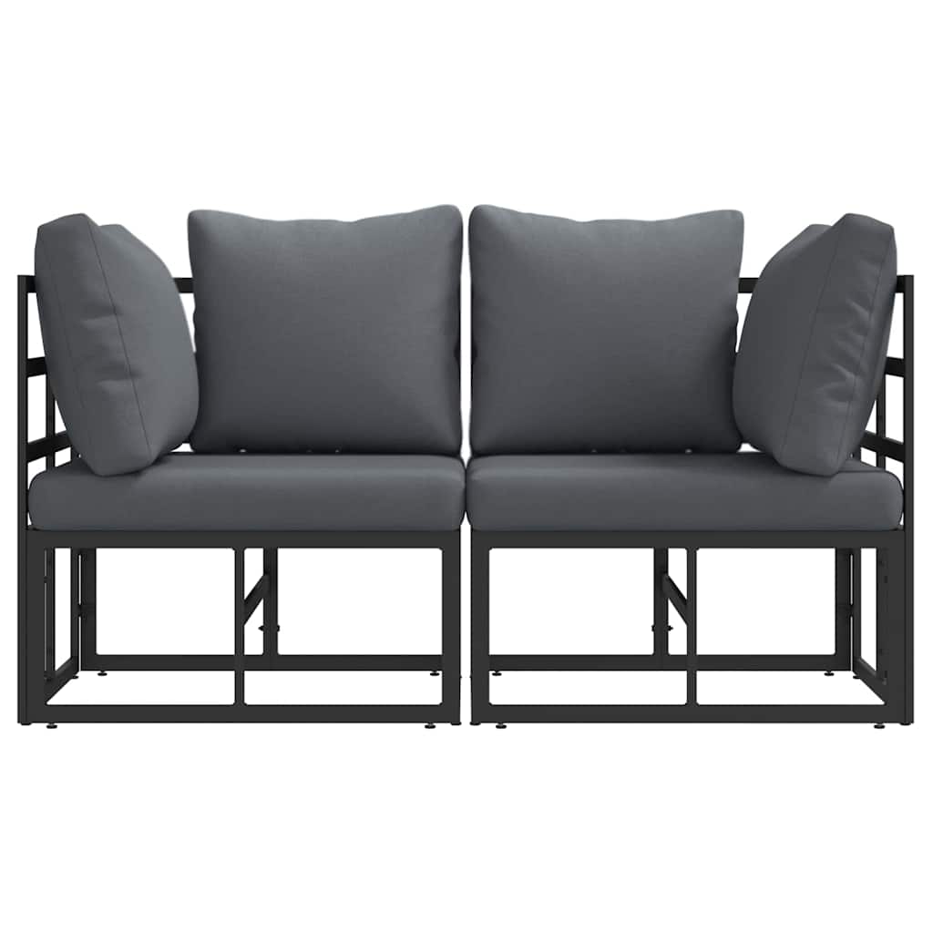 vidaXL Meble Ogrodowe 2 Sztuka Czarny i antracyt 71,5 x 71,5 x71 cm