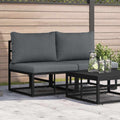 vidaXL Meble Ogrodowe 2 Sztuka Czarny i antracyt 70 x 71,5 x 71 cm