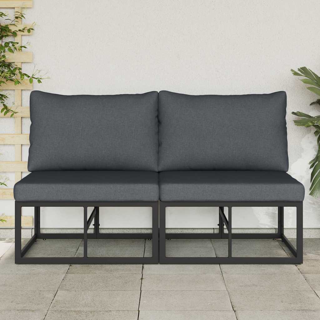 vidaXL Meble Ogrodowe 2 Sztuka Czarny i antracyt 70 x 71,5 x 71 cm