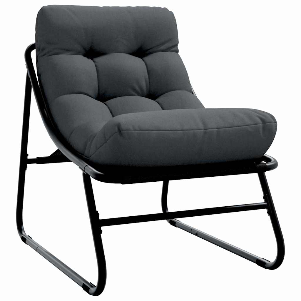 vidaXL Meble ogrodowe z poduszką 2 pcs Czarny 60,5 x 81 x 71 cm