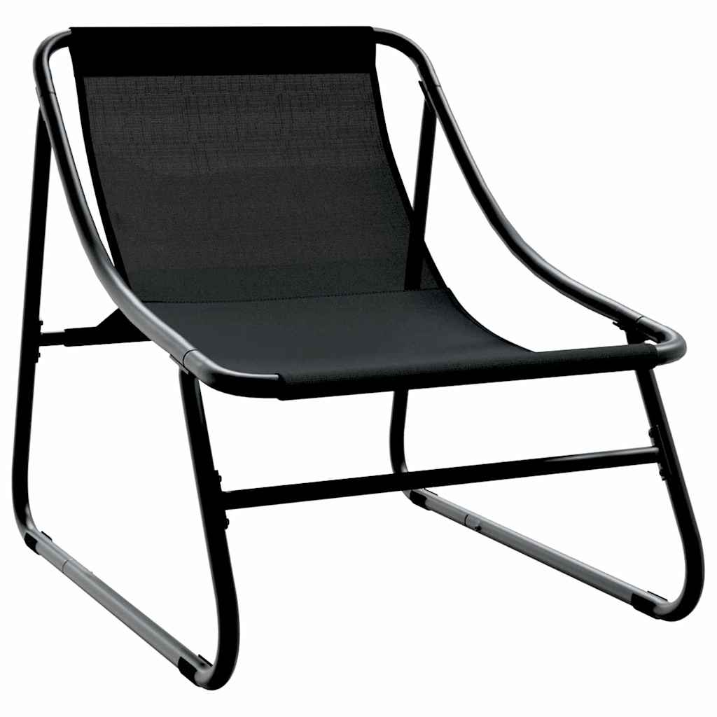 vidaXL Meble ogrodowe z poduszką 2 pcs Czarny 60,5 x 81 x 71 cm