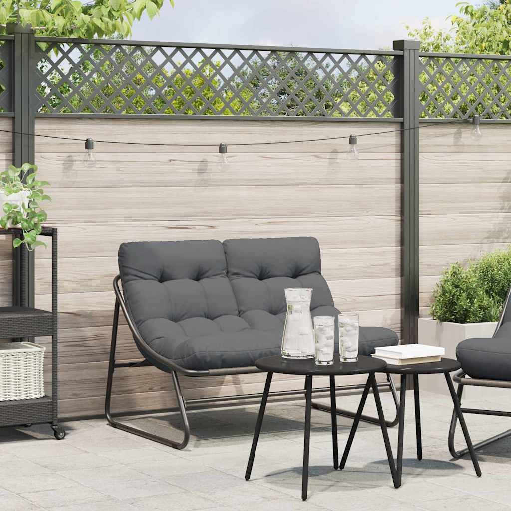 vidaXL Meble ogrodowe Czarny 110 x 81 x 71 cm Stal malowana proszkowo