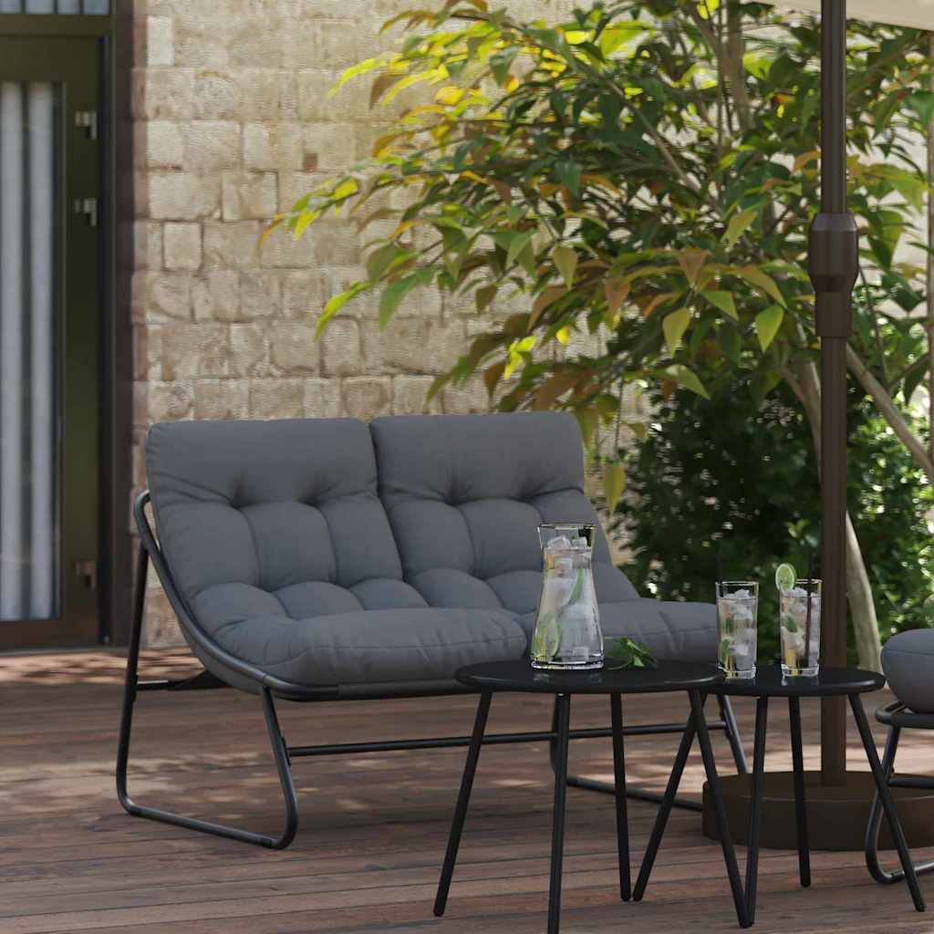 vidaXL Meble ogrodowe Czarny 110 x 81 x 71 cm Stal malowana proszkowo