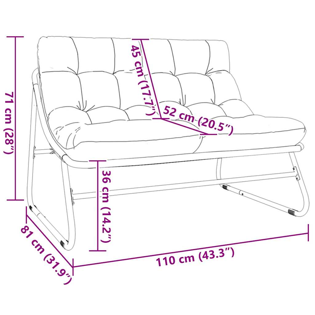 vidaXL Meble ogrodowe Czarny 110 x 81 x 71 cm Stal malowana proszkowo