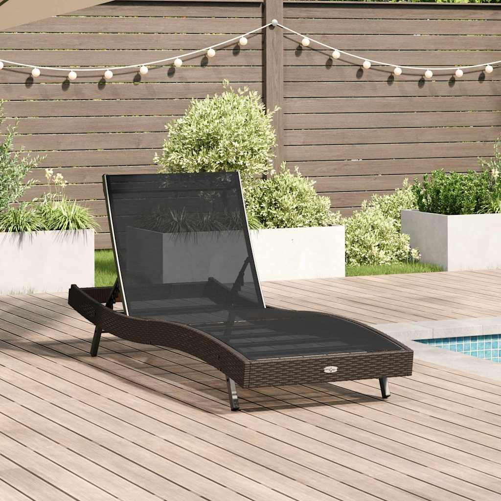 vidaXL Leżak 197 x 70 x 82 cm polirattan