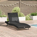 vidaXL Leżak Czarny 197 x 70 x 82 cm polirattan