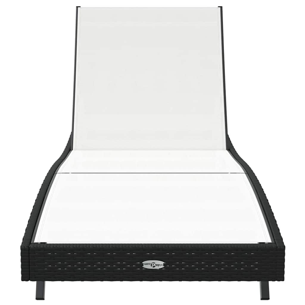 vidaXL Leżak Czarny i Biały 197 x 70 x 82 cm polirattan