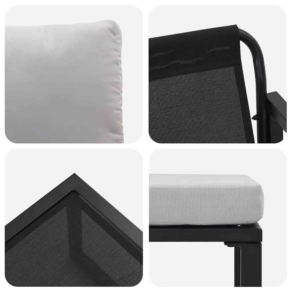vidaXL Meble ogrodowe 4 pcs 2-Liczba miejsc Jasnoszary Poliester