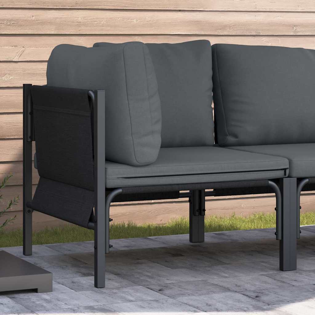 vidaXL Meble Ogrodowe z poduszką Antracyt 80 x 80 x 71 cm Stal