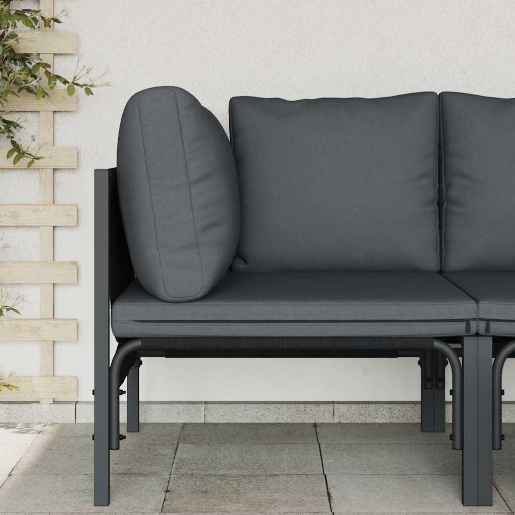 vidaXL Meble Ogrodowe z poduszką Antracyt 80 x 80 x 71 cm Stal