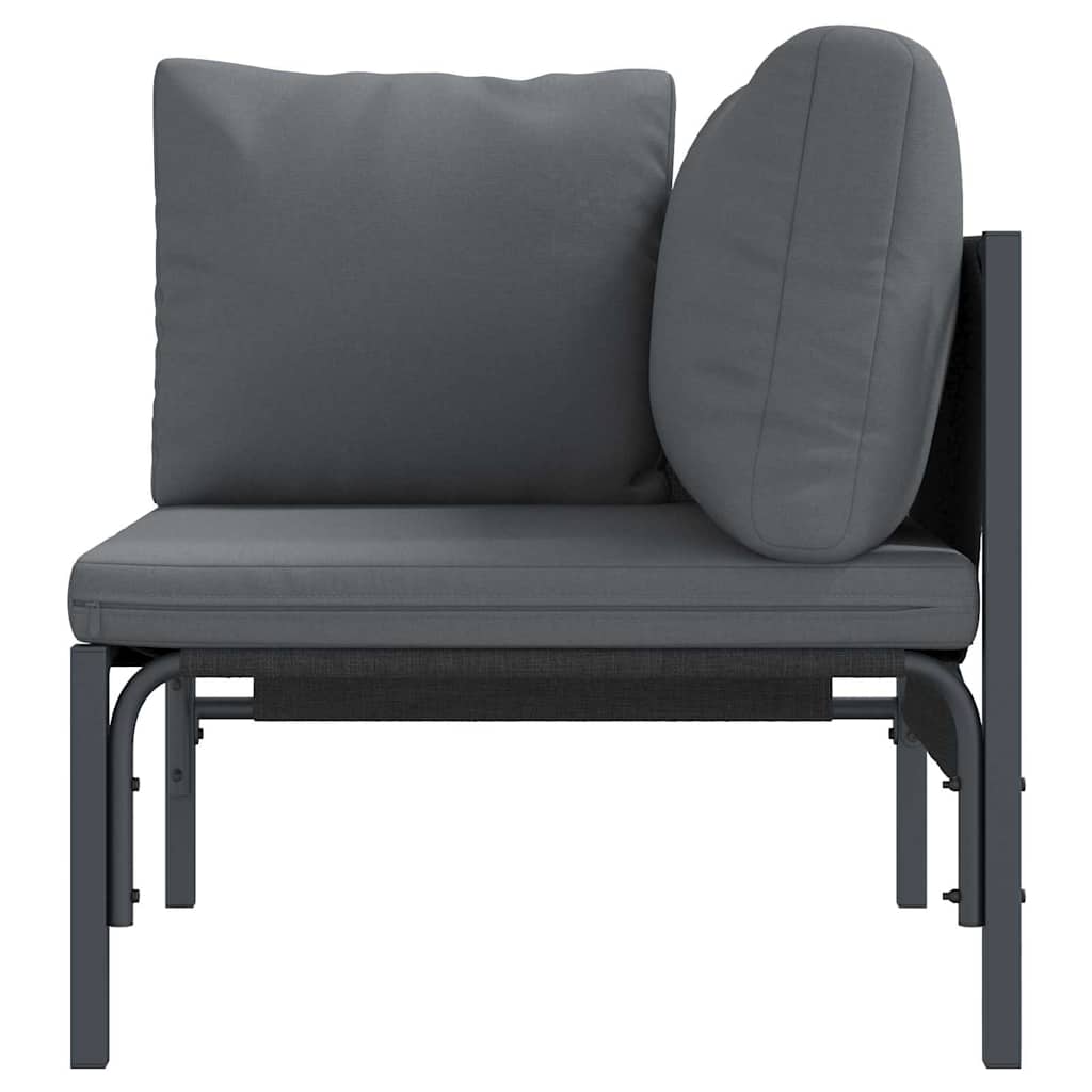vidaXL Meble Ogrodowe z poduszką Antracyt 80 x 80 x 71 cm Stal