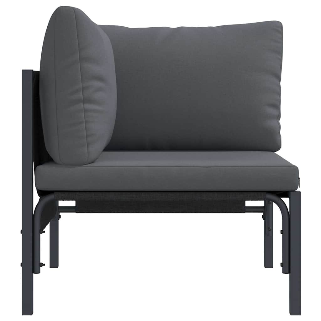 vidaXL Meble Ogrodowe z poduszką Antracyt 80 x 80 x 71 cm Stal