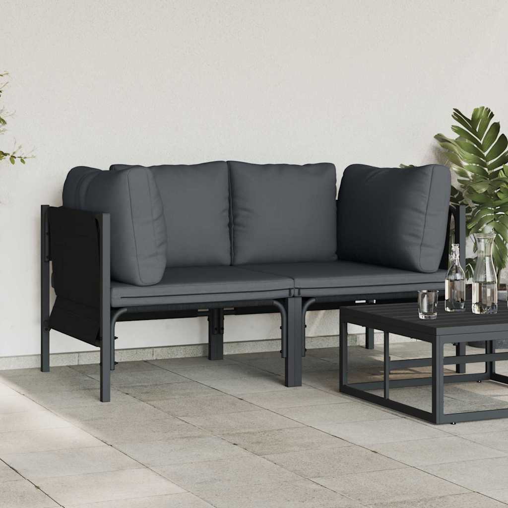 vidaXL Meble Ogrodowe 2 Sztuka Antracyt 80 x 80 x 71 cm Stal