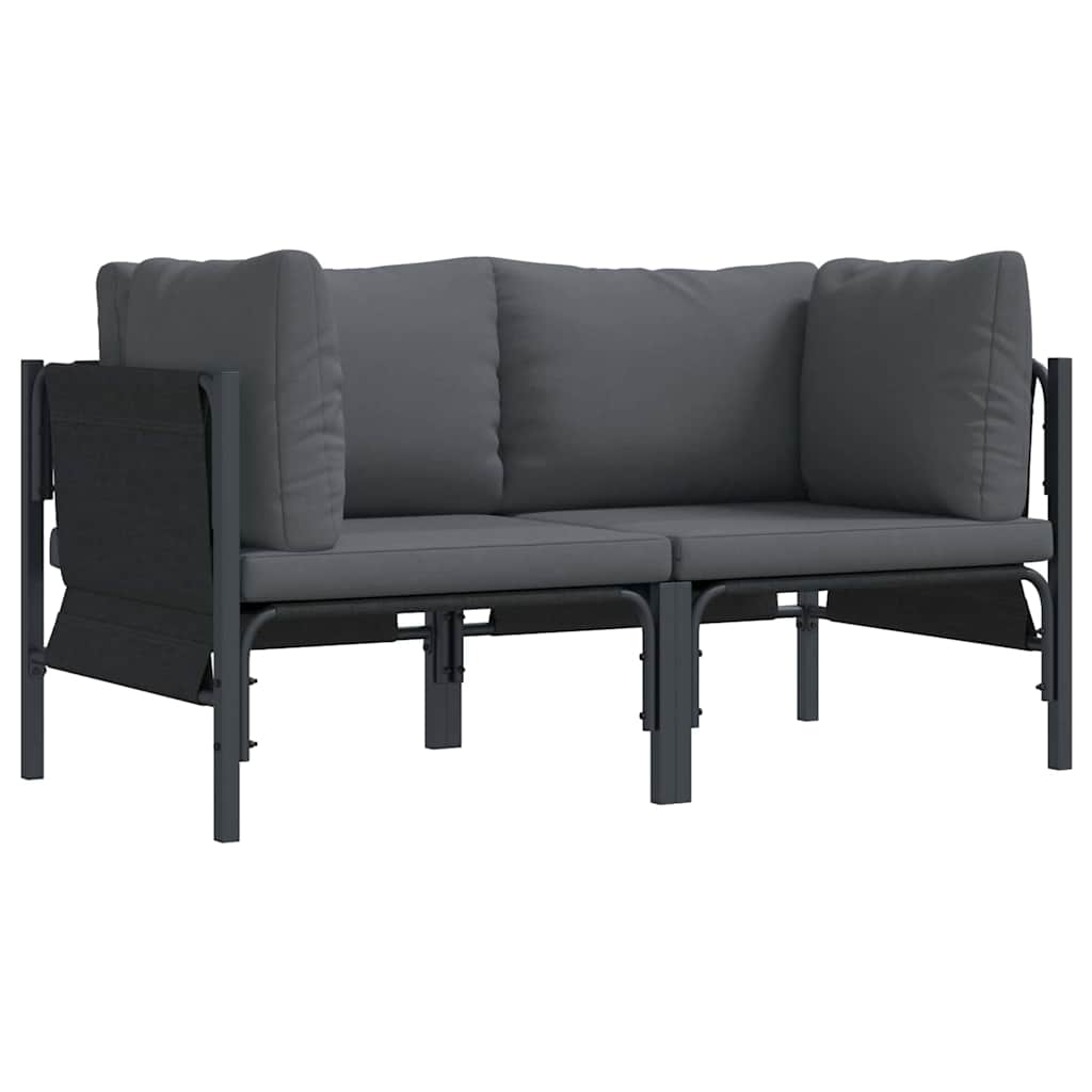 vidaXL Meble Ogrodowe 2 Sztuka Antracyt 80 x 80 x 71 cm Stal