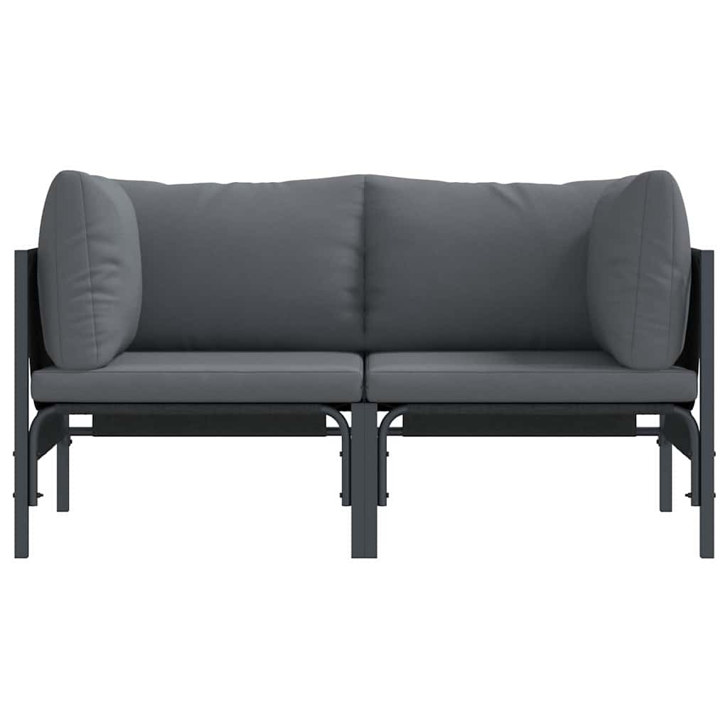 vidaXL Meble Ogrodowe 2 Sztuka Antracyt 80 x 80 x 71 cm Stal