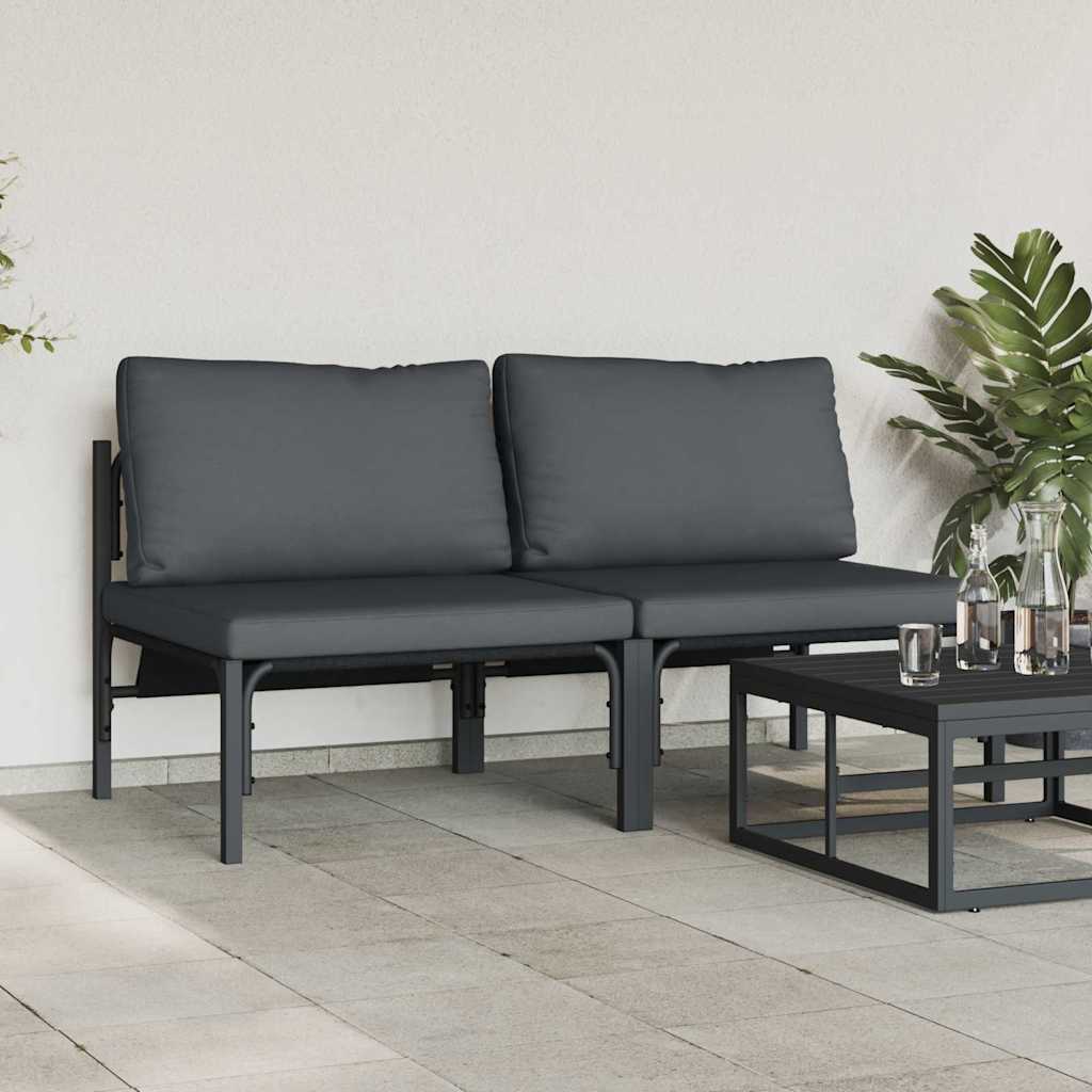 vidaXL Meble Ogrodowe 2 Sztuka Antracyt 80 x 80 x 71 cm Stal