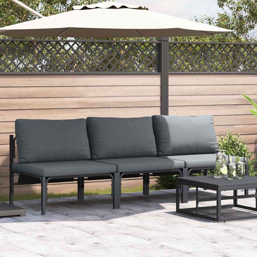 vidaXL Meble Ogrodowe 3 Sztuka Antracyt 80 x 80 x 71 cm Stal