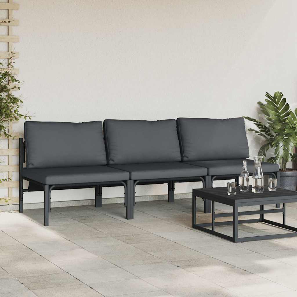 vidaXL Meble Ogrodowe 3 Sztuka Antracyt 80 x 80 x 71 cm Stal