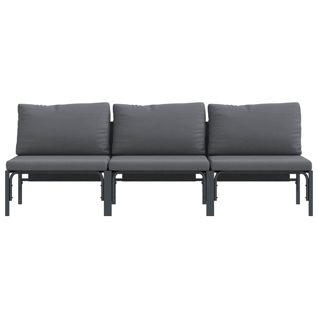 vidaXL Meble Ogrodowe 3 Sztuka Antracyt 80 x 80 x 71 cm Stal