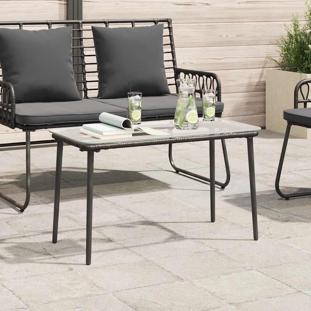vidaXL Stół Ogrodowy Czarny 80 x 40 x 45 cm polirattan