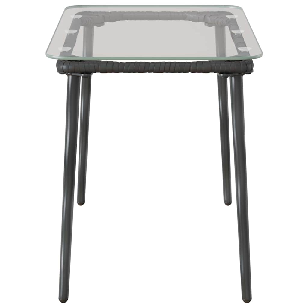 vidaXL Stół Ogrodowy Czarny 80 x 40 x 45 cm polirattan