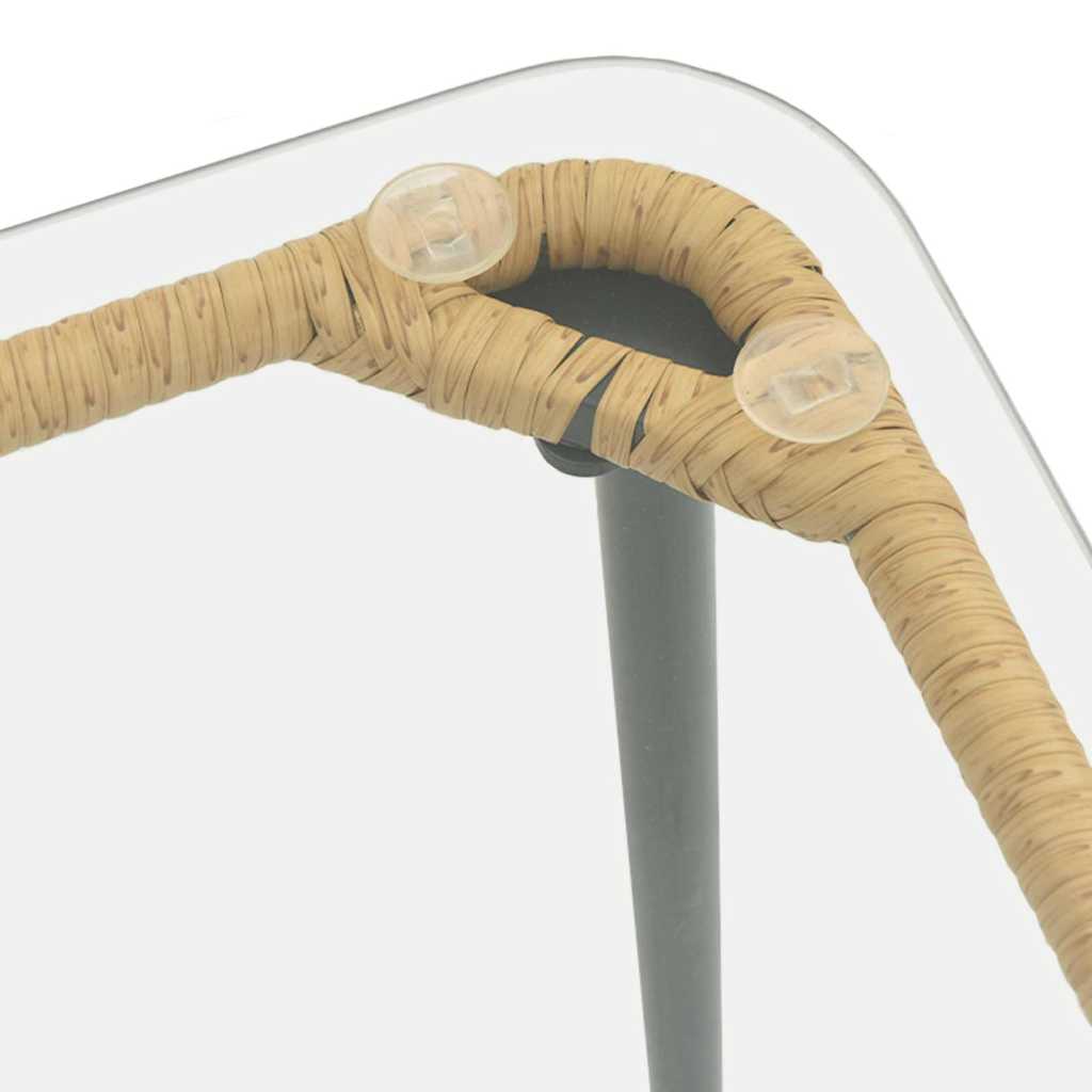 vidaXL Stół Ogrodowy Naturalny 80 x 40 x 45 cm polirattan