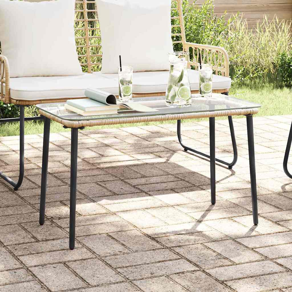 vidaXL Stół Ogrodowy Naturalny 80 x 40 x 45 cm polirattan
